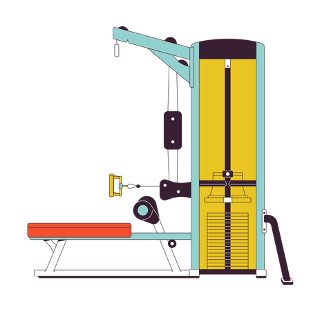 Seated cable row machine  Illustration