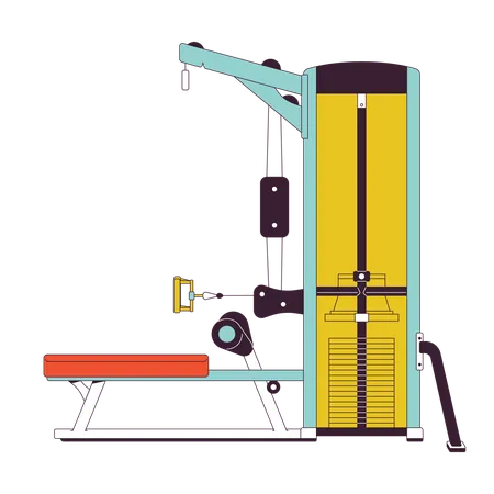 Seated cable row machine  Illustration