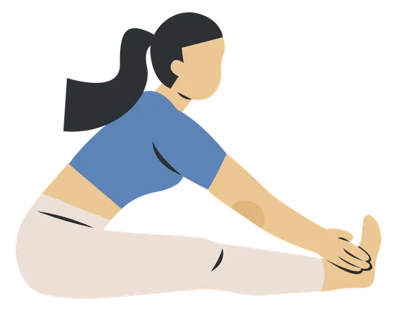 Seated Forward Bend Yoga  Illustration