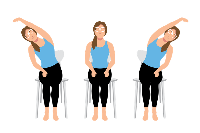 Seated side stretch  Illustration