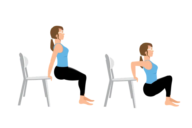 Seated triceps dips  Illustration