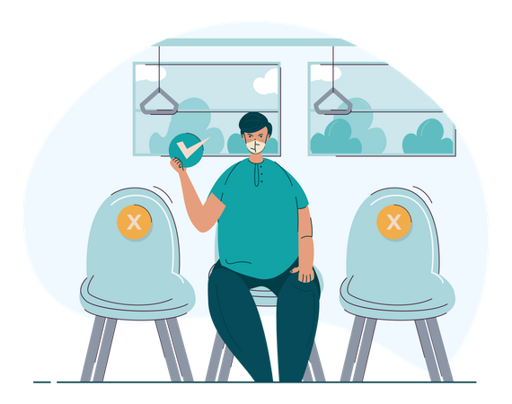 Seating restrictions in bus  Illustration