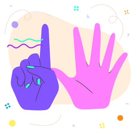 Sechs Finger  Illustration