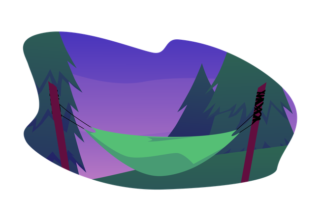 Secluded forest hammock  Illustration