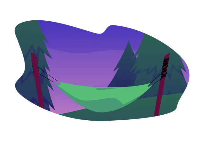Secluded forest hammock  Illustration