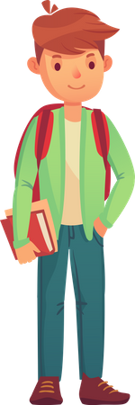 Secondary school boy  Illustration