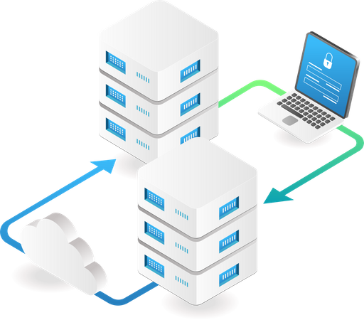 Secret cloud server account  Illustration