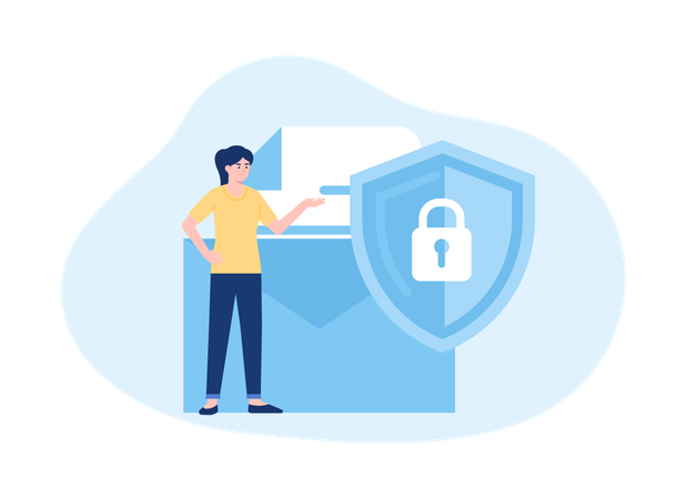 Secret mail security  Illustration