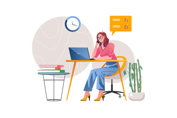 Secretary performs many organizational tasks  Illustration