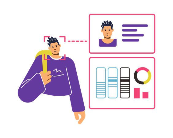 Secure account verification with biometric  Illustration