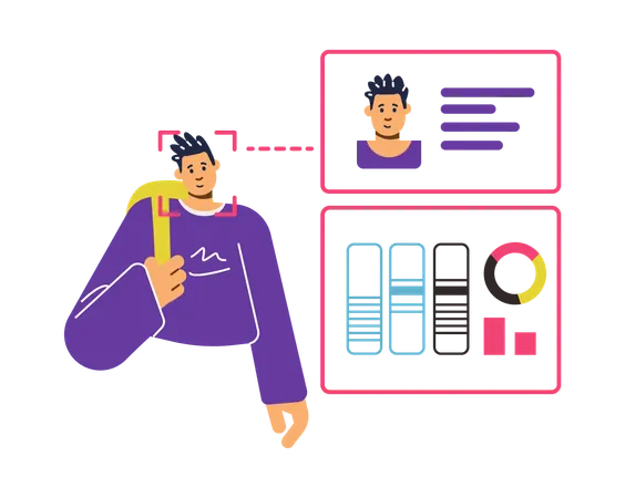 Secure account verification with biometric  Illustration