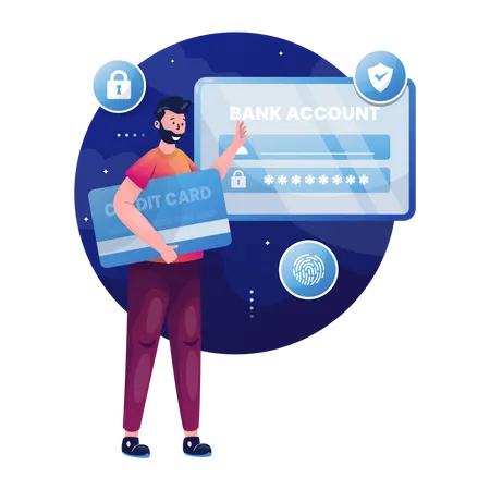 Secure bank account login credentials Illustration