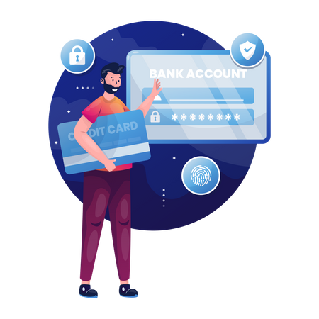 Secure bank account login credentials  Illustration