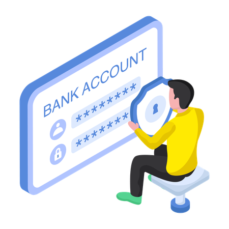 Secure Bank Acount  イラスト