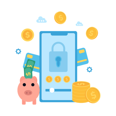 Secure bank app Illustration