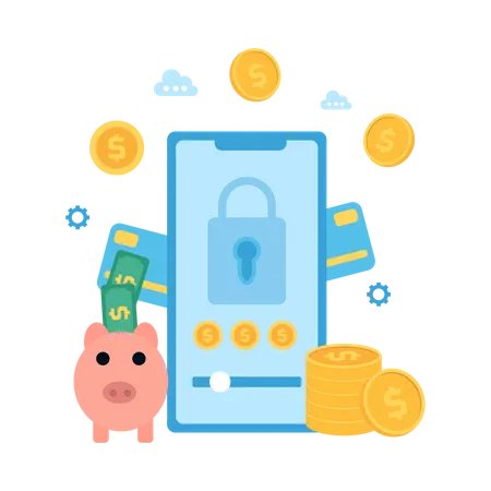 Secure bank app Illustration
