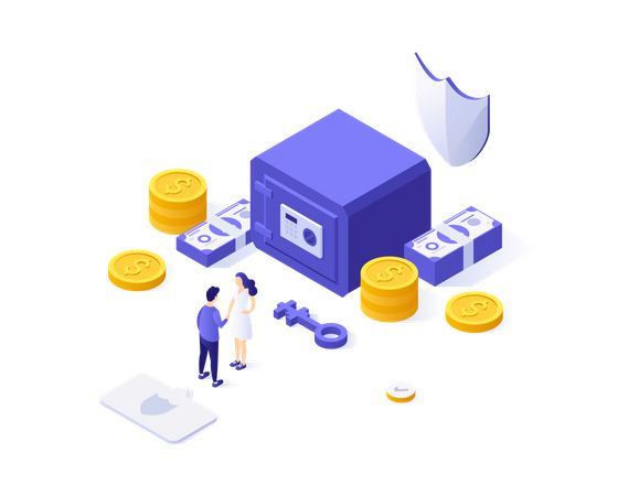 Secure banking Illustration