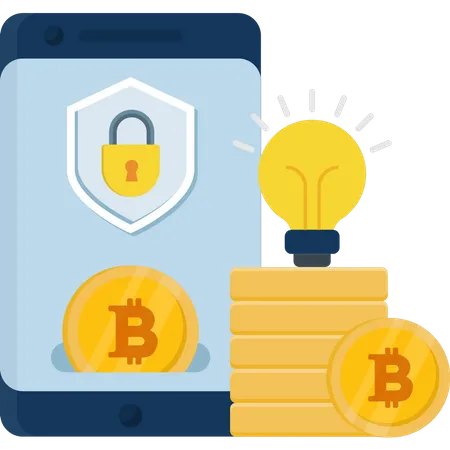 Secure bitcoin Illustration
