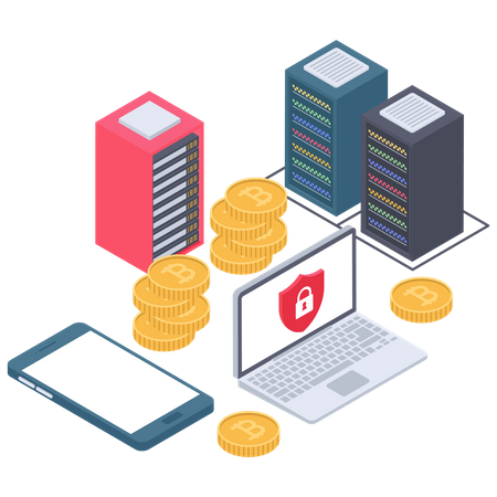 Secure Bitcoin Server  イラスト