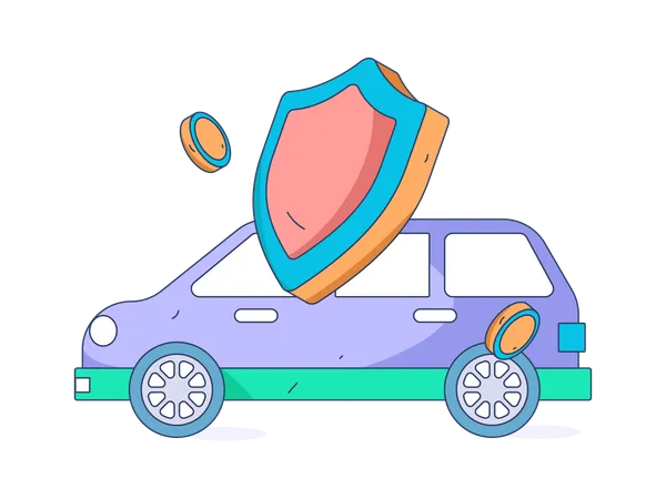 Secure car against risk  Illustration