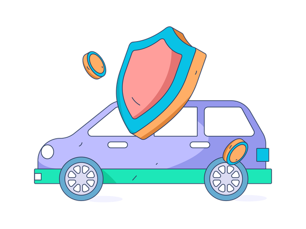 Secure car against risk  Illustration