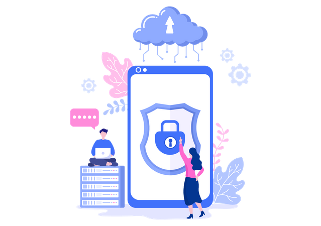 Secure cloud  Illustration