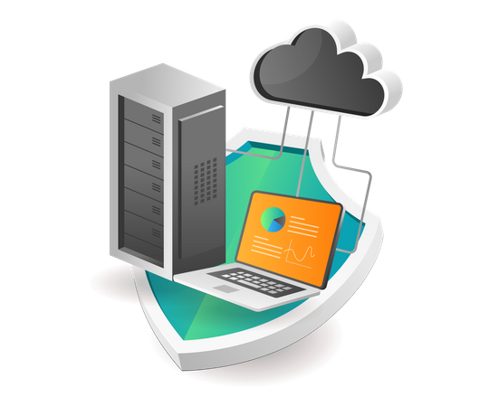 Secure cloud service  Illustration