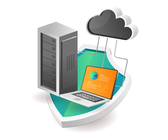Secure cloud service  Illustration