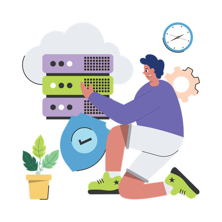 Secure Cloud Storage  Illustration