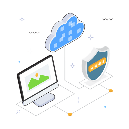 Secure Cloud Upload  Illustration