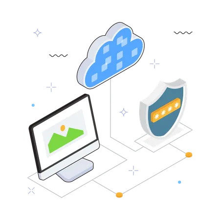 Secure Cloud Upload  Illustration