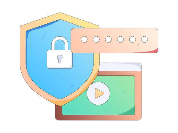 Secure code with Shield security  Illustration