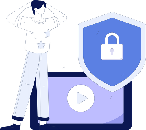 Secure code with Shield security  Illustration