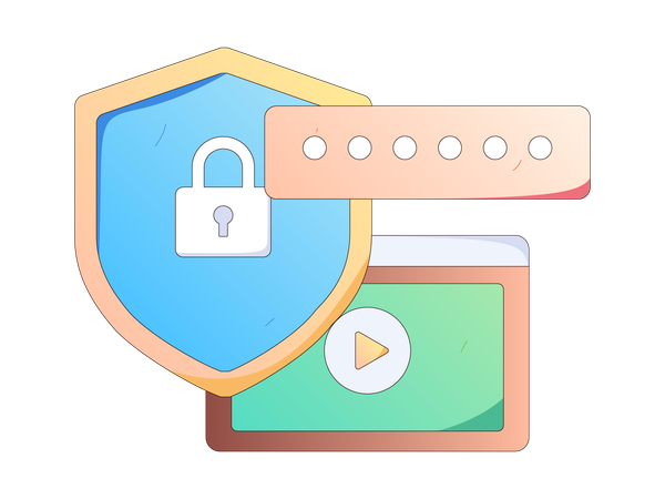 Secure code with Shield security  Illustration