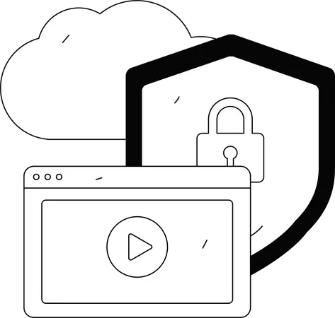 Secure code with Shield security  Illustration