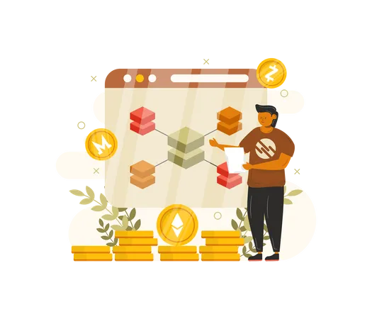 Secure crypto transaction using Blockchain  Illustration