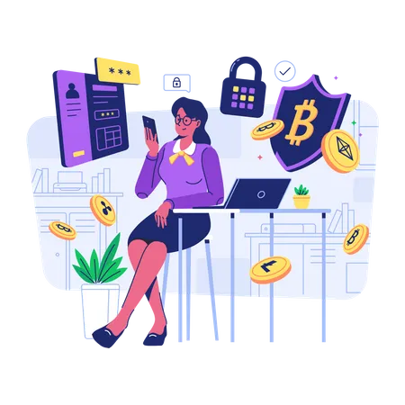 Secure Cryptocurrency  Illustration