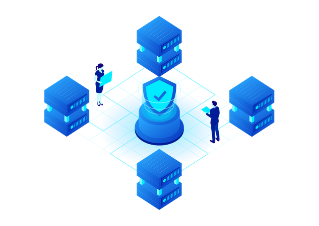 Secure Cryptocurrency Data Storage  Illustration