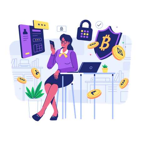 Secure Cryptocurrency  Illustration