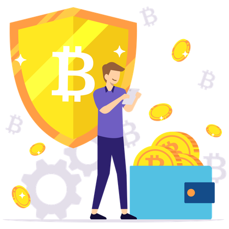 Secure cryptocurrency  Illustration