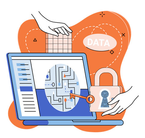 Secure data analytics Illustration