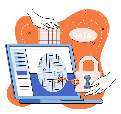 Secure data analytics  Illustration