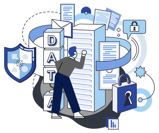 Secure data management Illustration