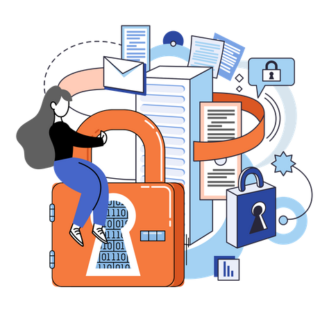 Secure data management  Illustration