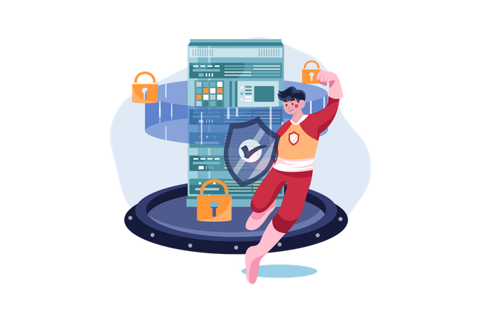 Secure data server  Illustration