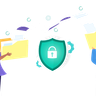 secure data sharing illustration svg