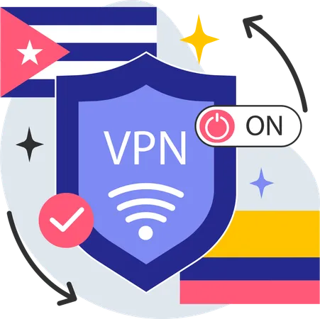 Secure data using vpn network  일러스트레이션