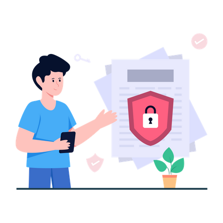 Secure Document  Illustration