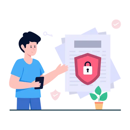 Secure Document  Illustration