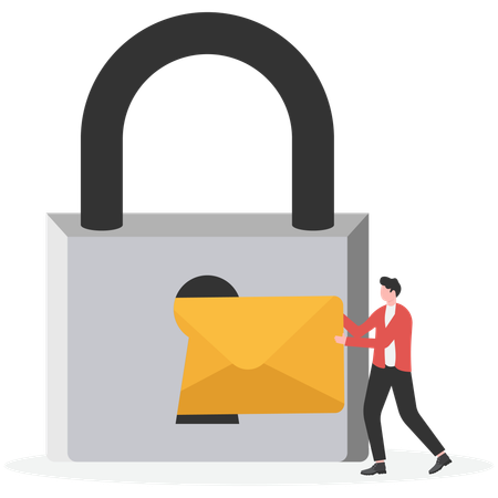 Secure encrypted message service  Illustration